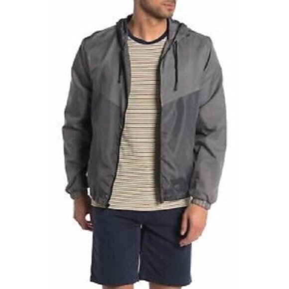 Sovereign Code NWT $98 Men's Charcoal Gray Hooded Windbreaker Jacket - Picture 1 of 6